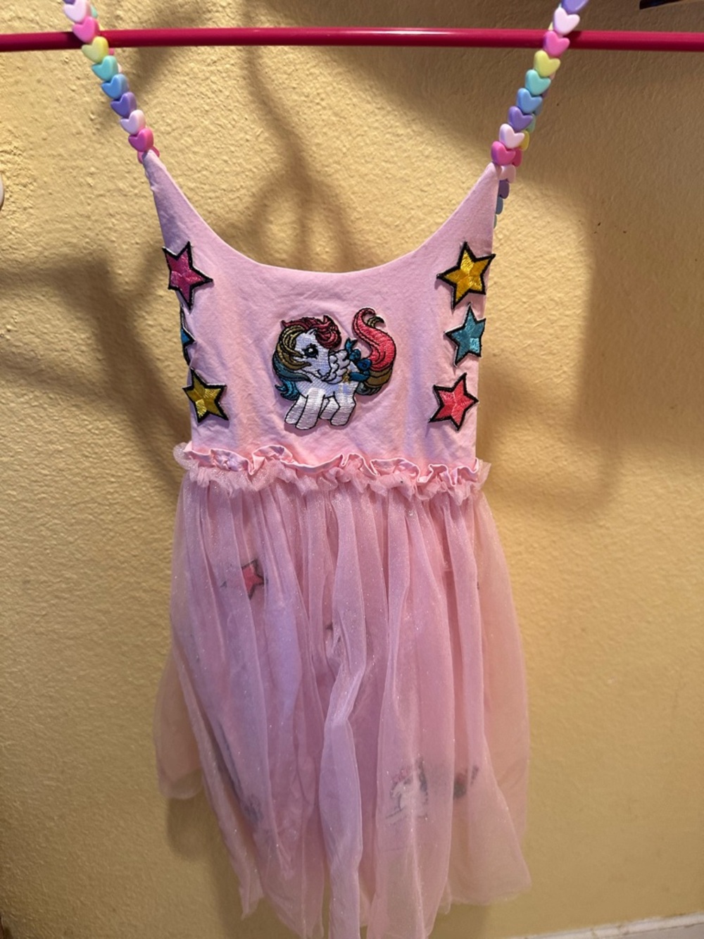 Lola + The Boys Pink Unicorn Star Tulle Dress